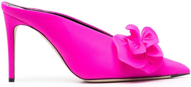 Victoria Beckham floral-applique detail 100mm mules Pink