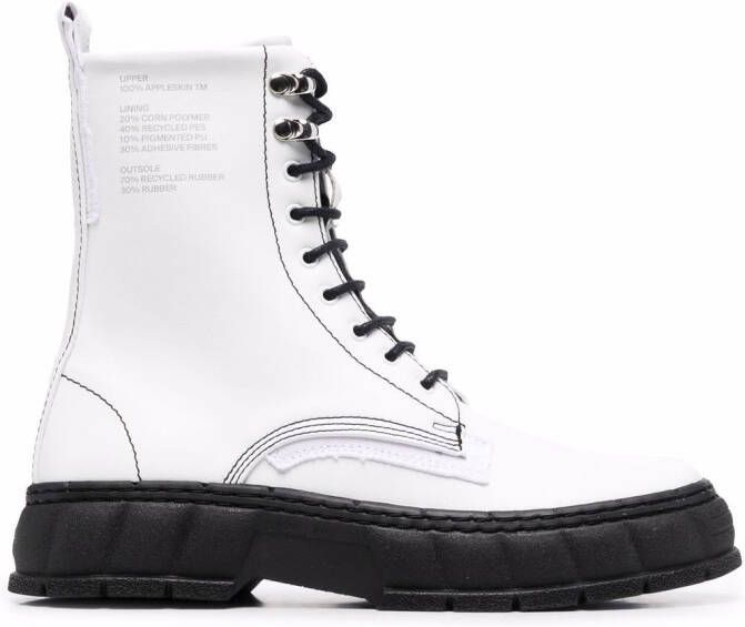 Virón 1992 logo-print ankle boots White