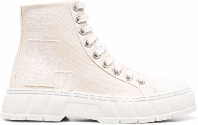 Virón patch-detail high-top sneakers Neutrals