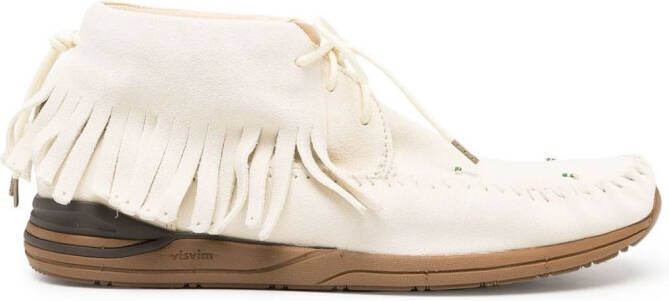 Visvim fringed leather loafers Neutrals