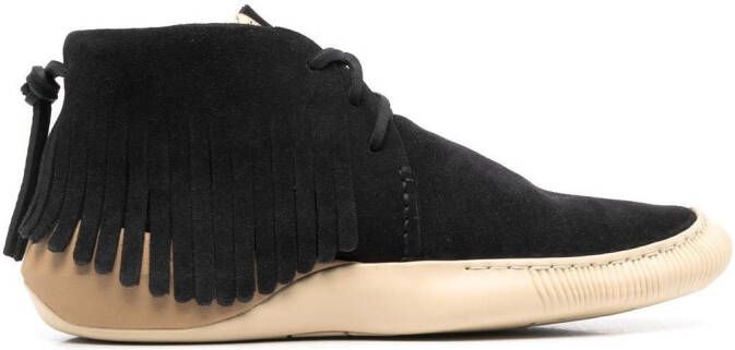 Visvim fringed suede desert boots Black