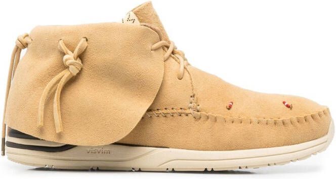 Visvim knot-detail lace-up boots Neutrals