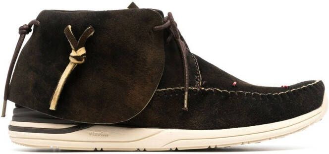 Visvim lace-up fringed sneakers Brown
