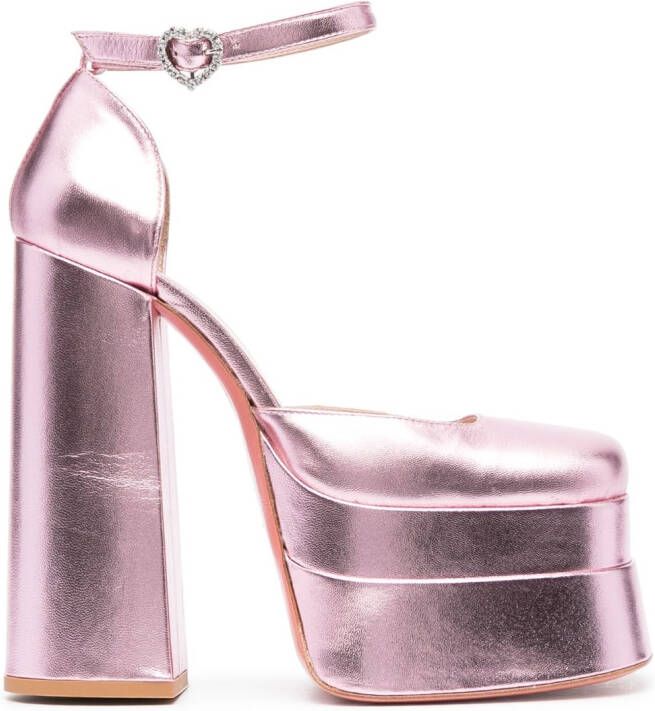 Vivetta 153mm metallic-finish pumps Pink
