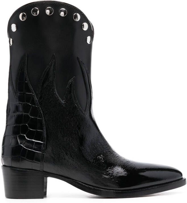 Vivienne Westwood Cuban Flame 50mm boots Black