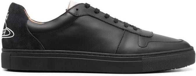 Vivienne Westwood logo-print calf leather sneakers Black