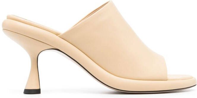 Wandler 80mm leather slip-on sandals Yellow