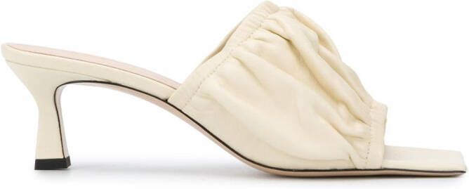 Wandler gathered leather sandals Neutrals