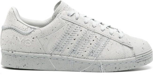 Y-3 Superstar exposed-seam suede sneakers Grey