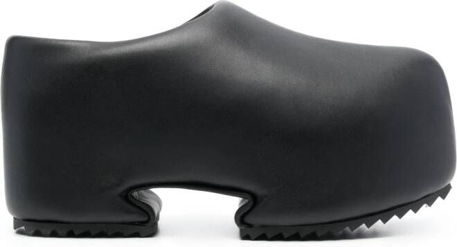 YUME almond-toe faux-leather platform clogs Black
