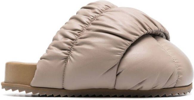 YUME Tent padded oversized mules Neutrals