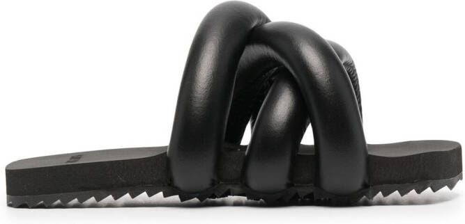 YUME Tyre crossover-strap sandals Black