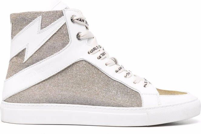 Zadig&Voltaire flash-detail glitter sneakers White