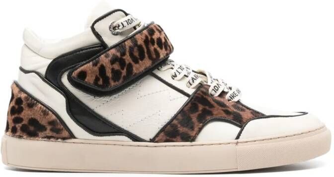 Zadig&Voltaire Mid Flash leopard-effect sneakers Neutrals