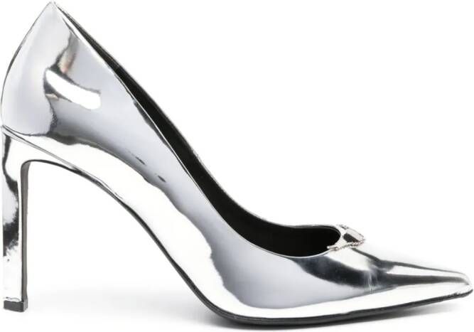 Zadig&Voltaire Perfect 100mm metallic-finish pumps Silver