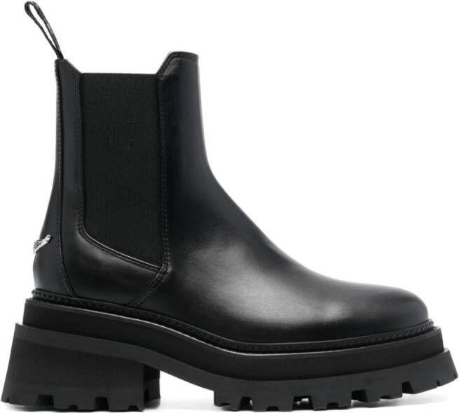 Zadig&Voltaire round-toe leather Chelsea boots Black