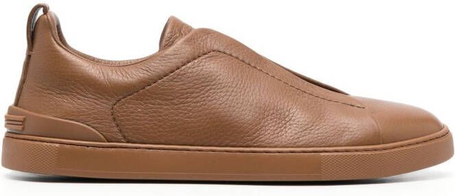 Zegna Triple Stitch low-top sneakers Brown