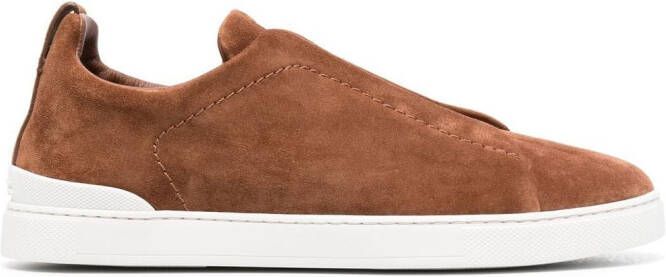 Zegna low-top slip-on sneakers Brown