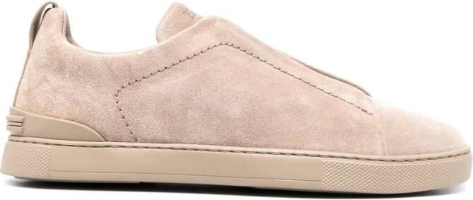 Zegna Triple Stitch suede sneakers Neutrals