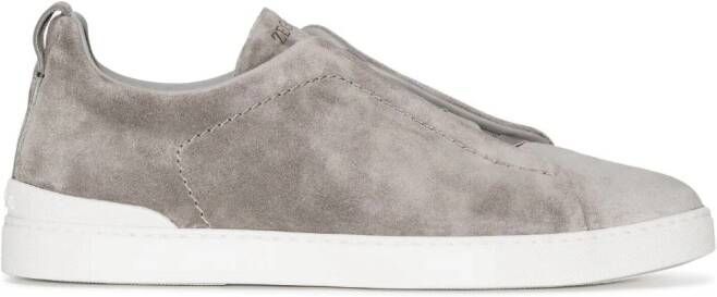 Zegna Triple Stitch suede sneakers Grey