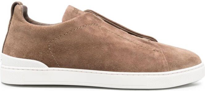 Zegna slip-on suede sneakers Neutrals