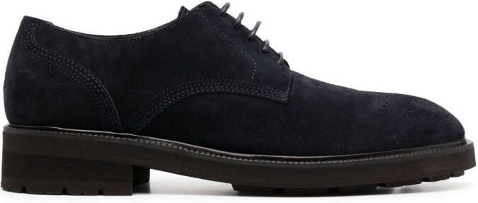 Zegna suede lace-up derby shoes Blue