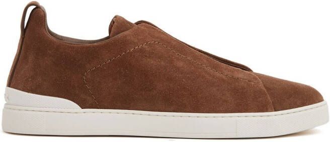 Zegna suede low-top sneakers Brown