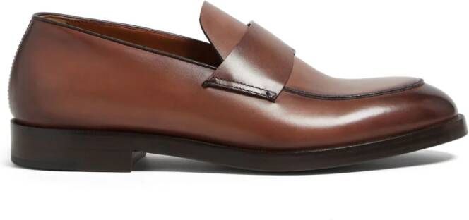 Zegna Torino leather loafers Brown