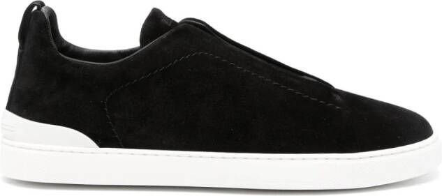 Zegna Triple Stitch leather sneakers Black