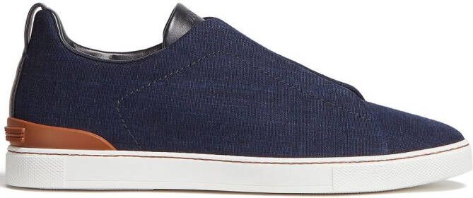 Zegna Triple Stitch denim sneakers Blue