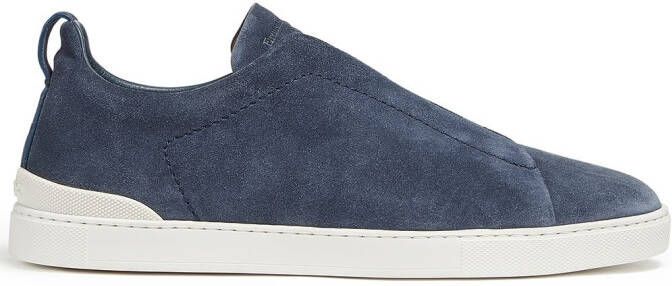 Zegna Triple Stitch slip-on sneakers Blue