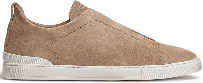 Zegna Triple Stitch slip-on sneakers Neutrals