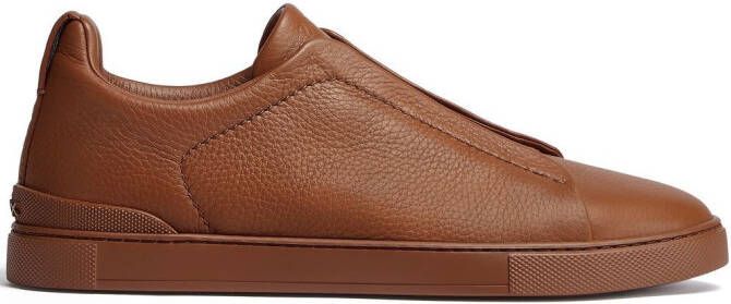 Zegna Triple Stitch low-top sneakers Brown