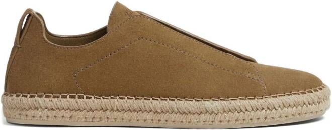 Zegna Triple Stitch suede espadrilles Neutrals