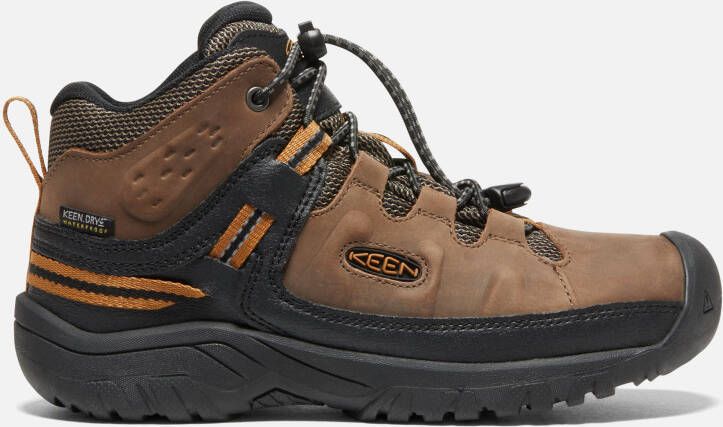 Keen Big Kid's Hiking Targhee Shoes 4 Dark Earth Golden Brown