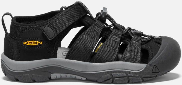 Keen Big Kids' Newport H2 Sandals Size 5 In Black Yellow