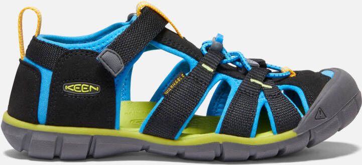 Keen Big Kids' Seacamp II CNX Sandals Size 2 In Black Brilliant Blue