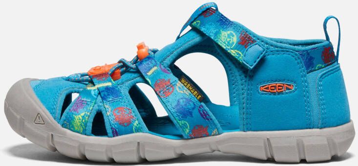 Keen Big Kids' Seacamp II CNX X Smokey Bear Sandals Size 4 In Smokey Bear Fjord Blue