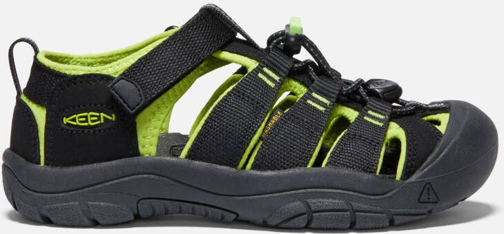 Keen Big Kids' Water Shoes Newport H2 Sandals 3 Black Lime Green