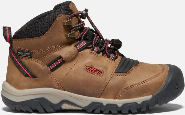Keen Big Kids Waterproof' Ridge Flex Waterproof Boot Shoes Size 1 In Bison Red Carpet