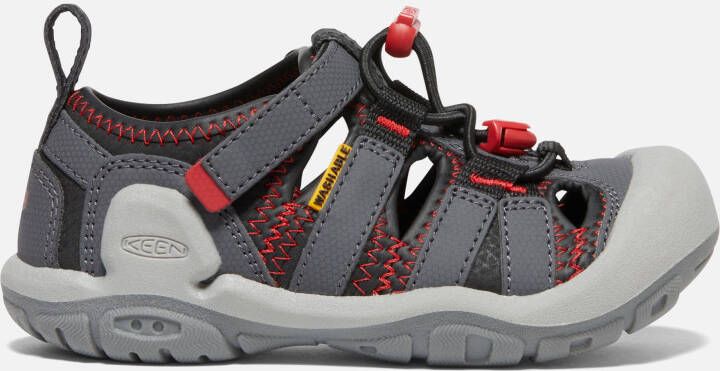 Keen Little Kids' Knotch Creek Sandals Size 11 In Magnet Red Carpet