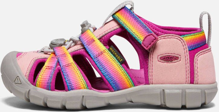 Keen Little Kids' Seacamp II CNX Sandals Size 13 In Rainbow Festival Fuchsia