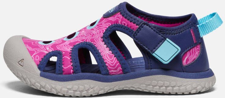 Keen Little Kids' Stingray Sandals Size 13 In Blue Depths Festival Fuchsia