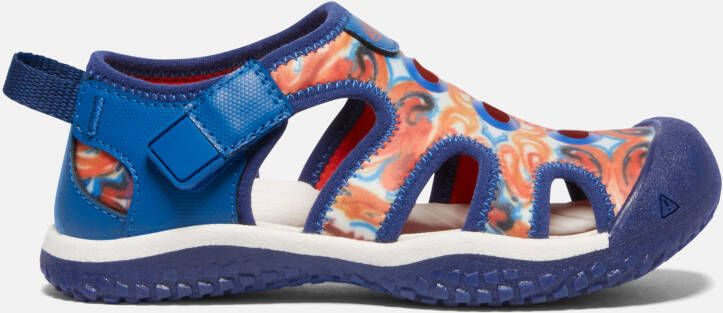 Keen Little Kids' Stingray X Outdoor Afro Sandals Size 11 In Orange Peel Blue