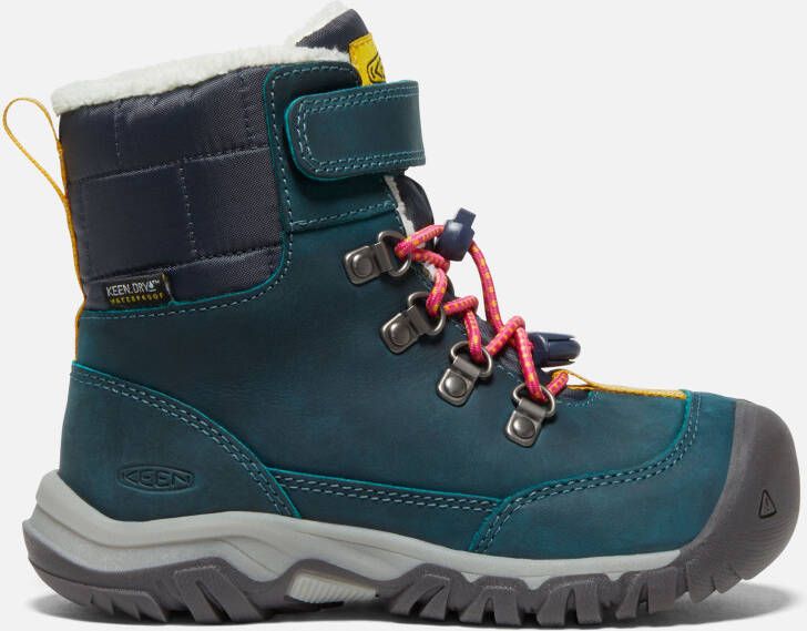 Keen Little Kids Waterproof' Greta Waterproof Boot Shoes Size 10 In Blue Coral Pink Peacock