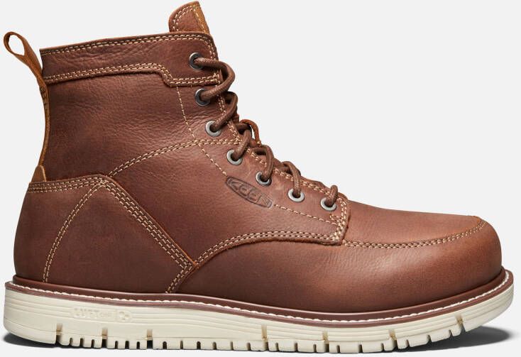 Keen Men's Boots San Jose 6" (Soft Toe) 10.5 Wide Gingerbread Off White Leather