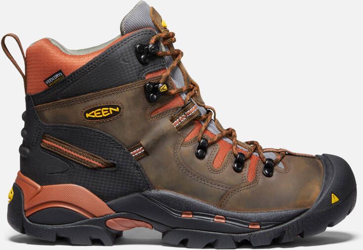 Keen Men's Waterproof Pittsburgh 6" Boot (Soft Toe) Size 8.5 Wide In Cascade Brown Bombay Brown
