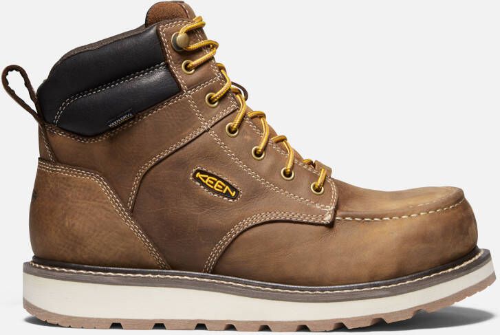 Keen Men's Waterproof Cincinnati 6" Boot (Carbon-Fiber Toe) Size 11.5 Wide In Belgian Sandshell