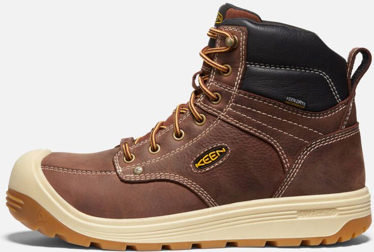 Keen Men's Waterproof Fort Wayne 6" (Carbon Fiber Toe) Boots Size 11.5 Wide In Tortoise Shell Gum