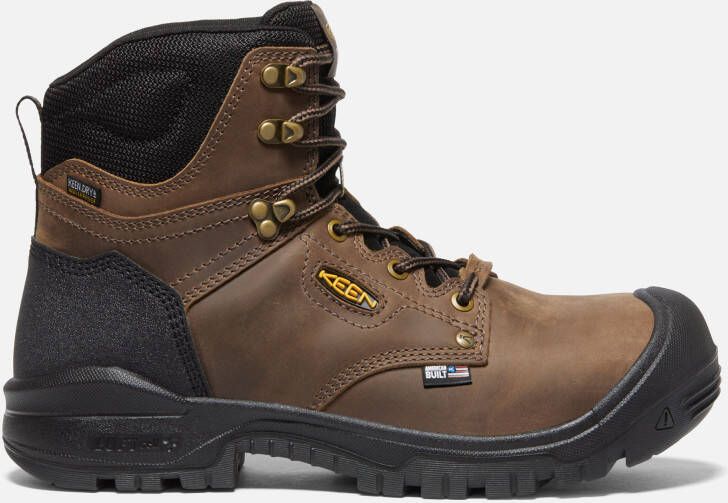 Keen Men's Waterproof Independence 6" Boot (Carbon Fiber Toe) Size 11.5 Wide In Dark Earth Black